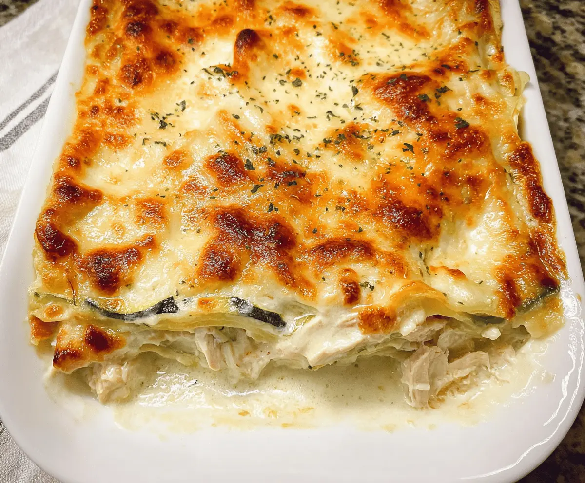 Easy Chicken Alfredo Zucchini Lasagna Recipe