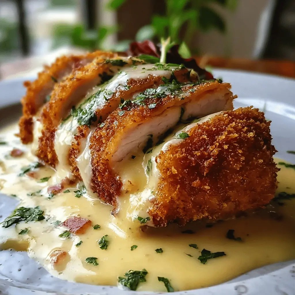 Crispy Creamy Chicken Cordon Bleu with Easy Dijon Sauce