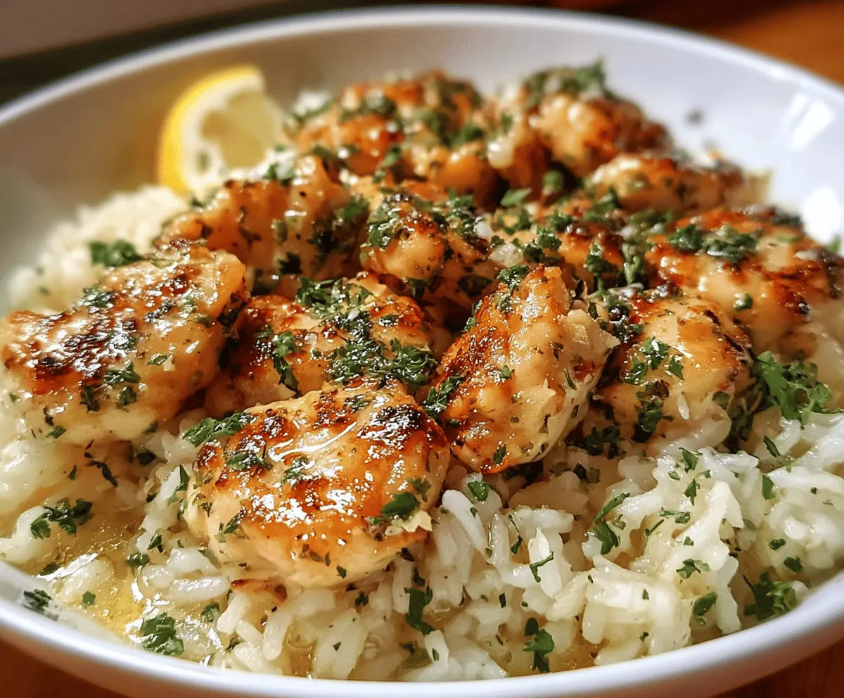 Easy Chicken Scampi with Garlic Parmesan Rice