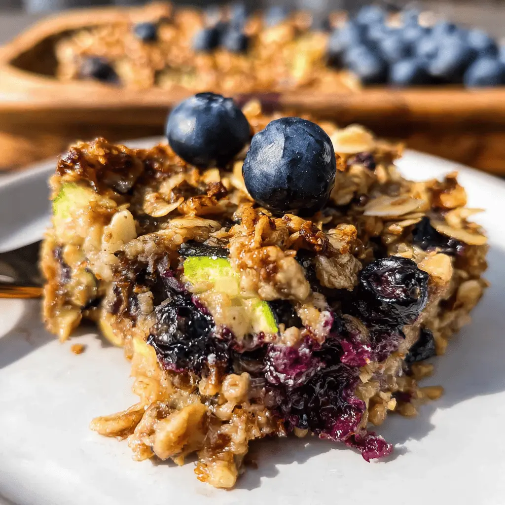 Healthy Zucchini Blueberry Baked Oatmeal