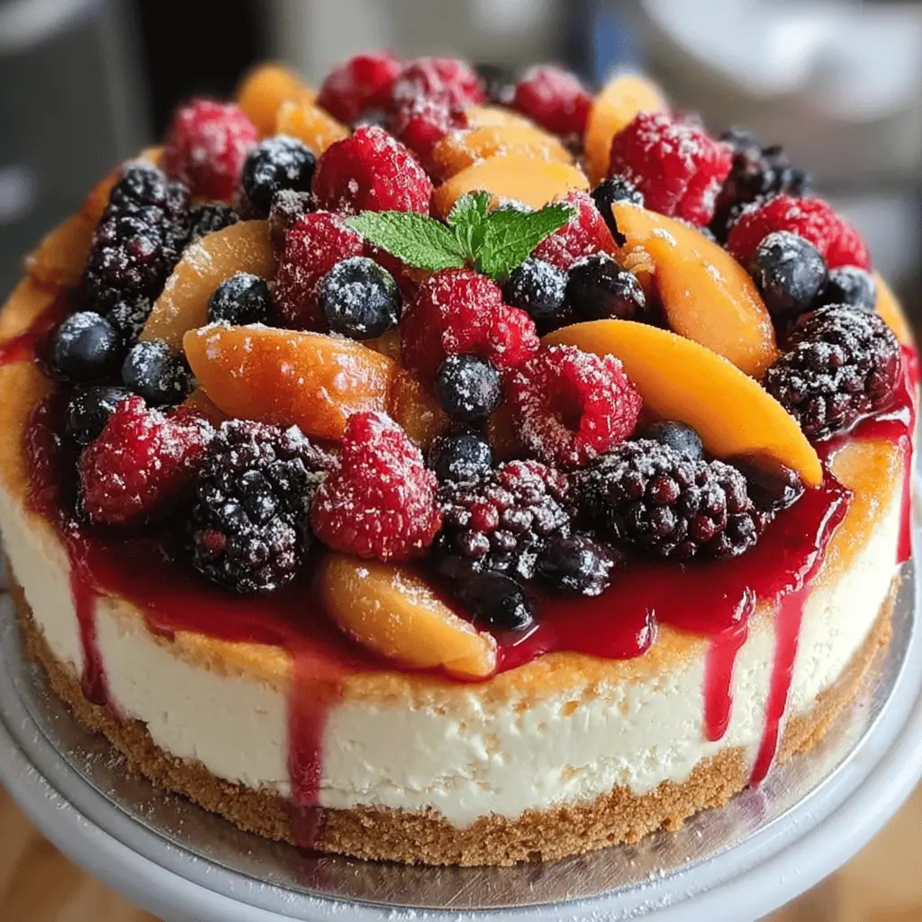 Summer Berry and Peach Cheesecake Recipe