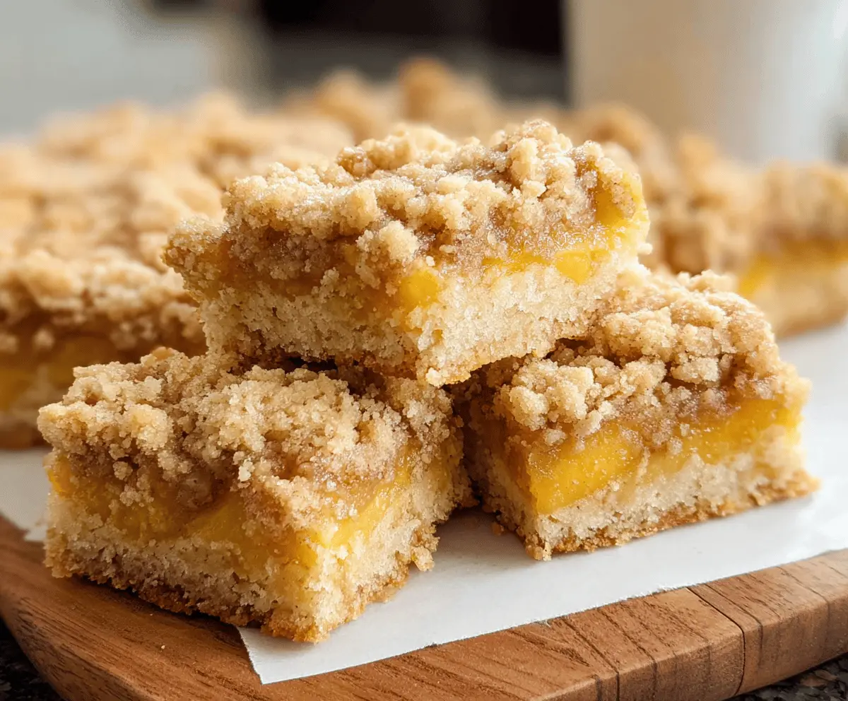 Easy Peach Crumble Bars Recipe for Summer