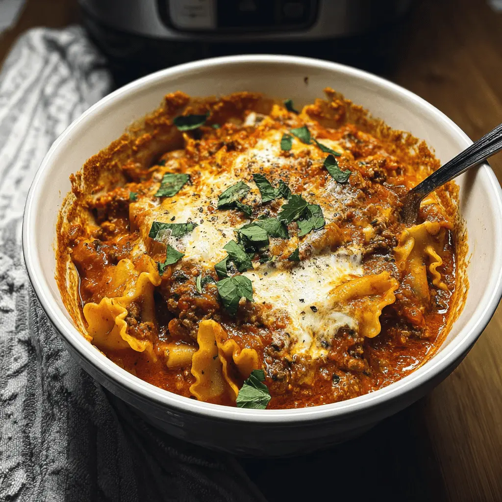 Easy Crockpot Lasagna Soup Recipe