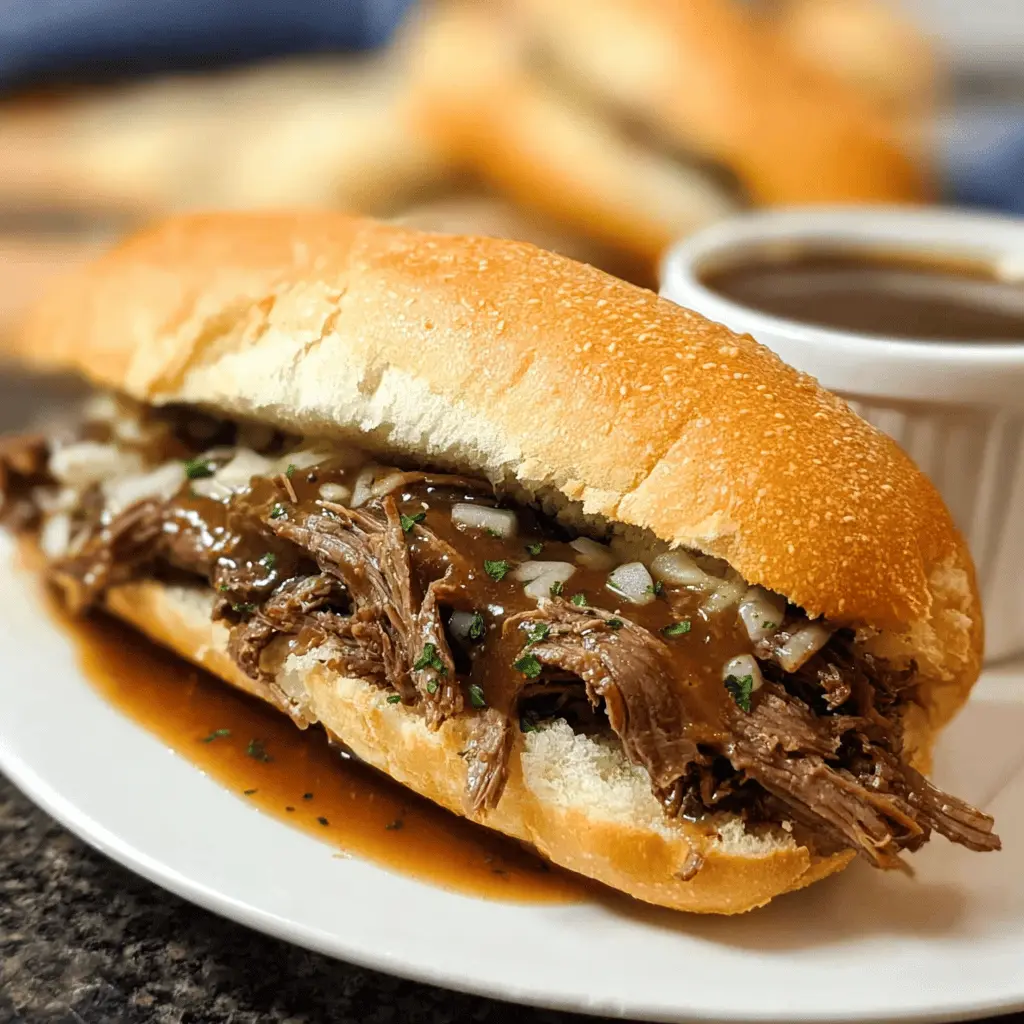 Easy Crockpot French Dip Sandwich Recipe