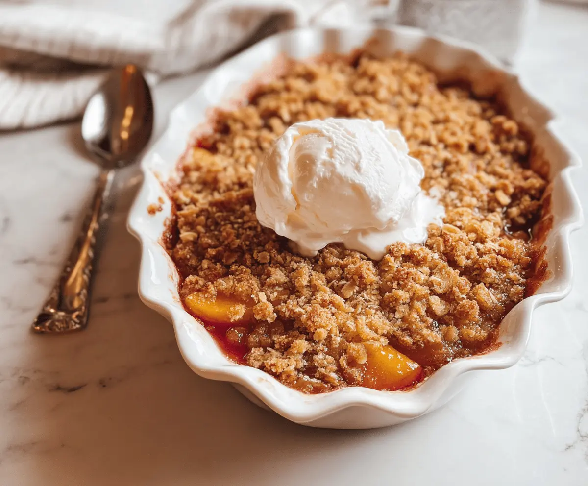 Easy Peach Crisp Recipe with Crunchy Topping