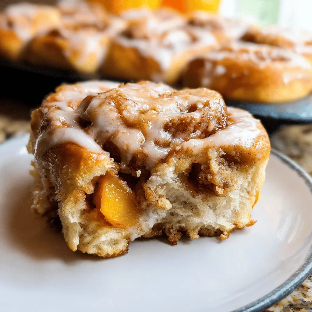 Easy Peach Cobbler Cinnamon Rolls Recipe