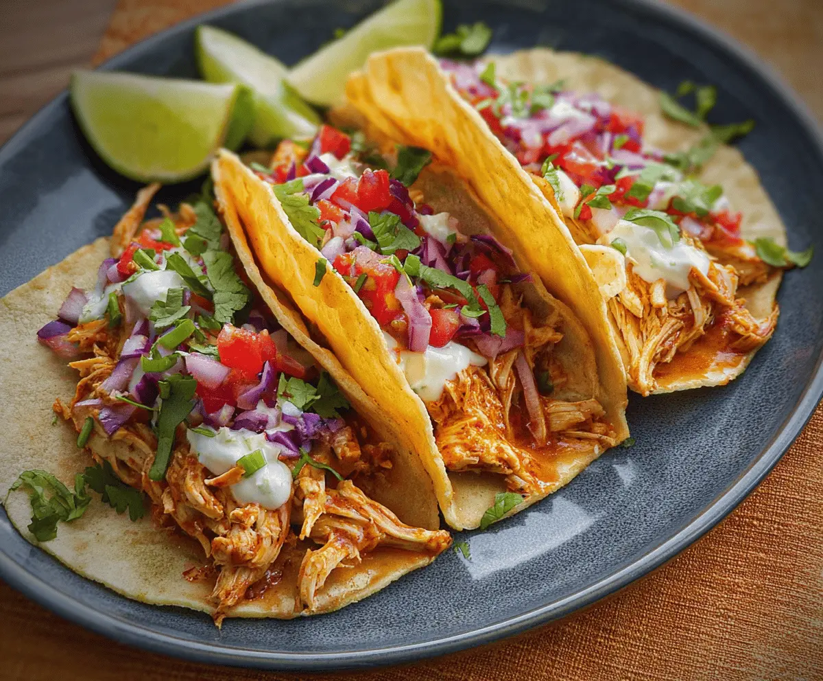 Easy Healthy Crockpot Chicken Tacos Recipe