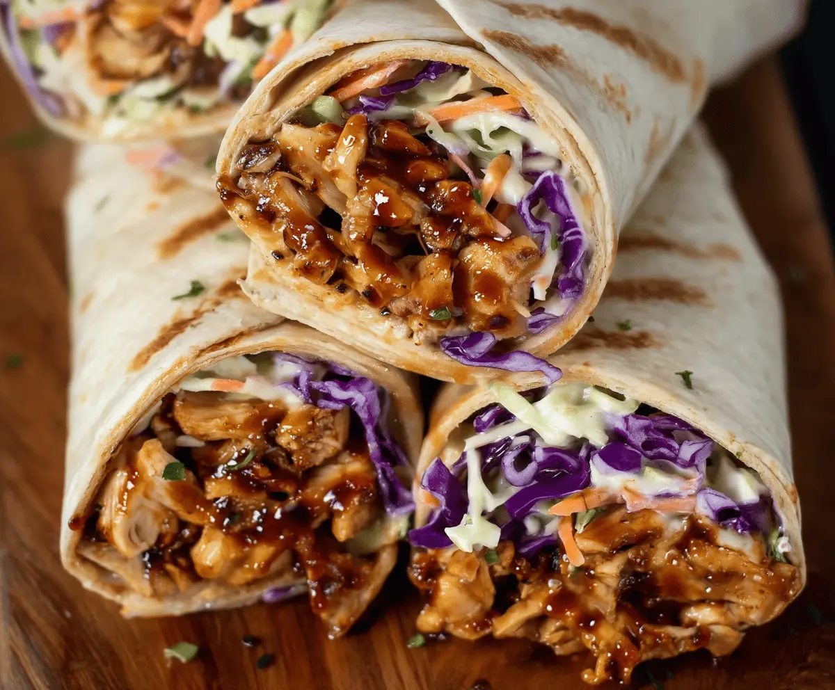 BBQ Chicken Coleslaw Wraps