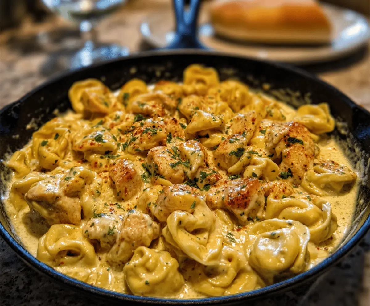 Cajun Garlic Chicken Tortellini in Three-Cheese Cream