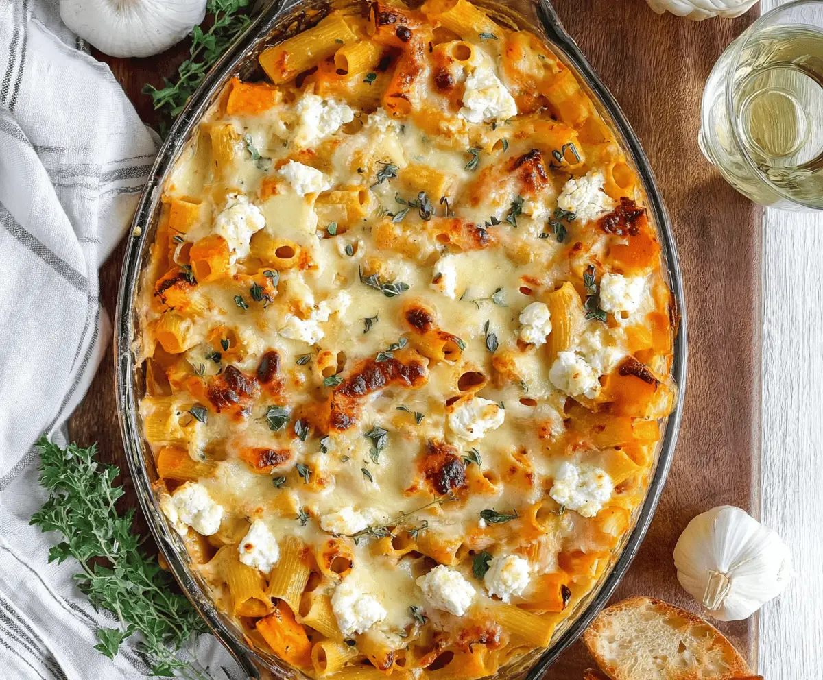 Cheesy Pumpkin Ricotta Pasta Bake