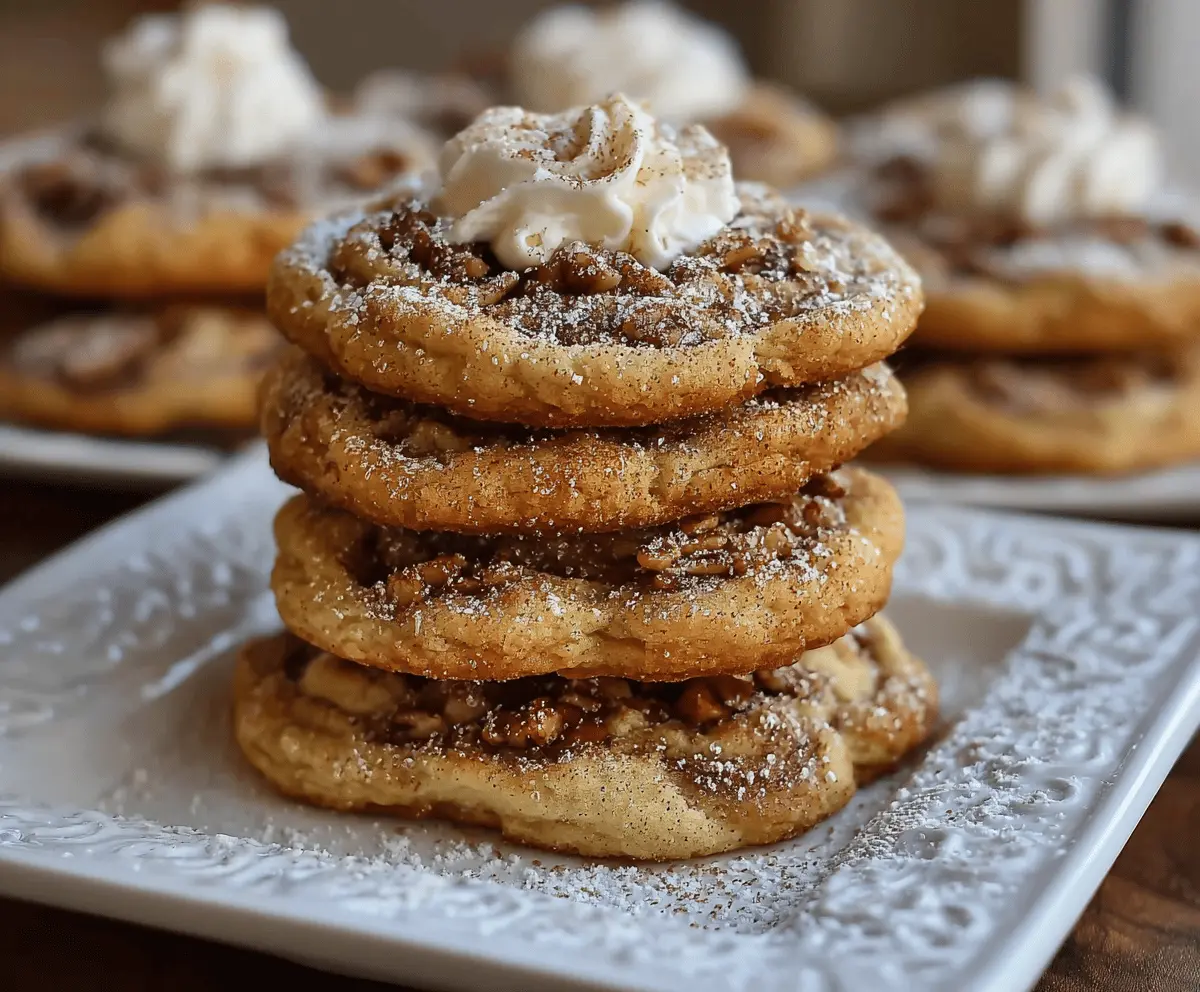 Delicious chewy French toast cookies with golden-brown edges and cinnamon sugar coating on a plate, perfect for breakfast or snack.