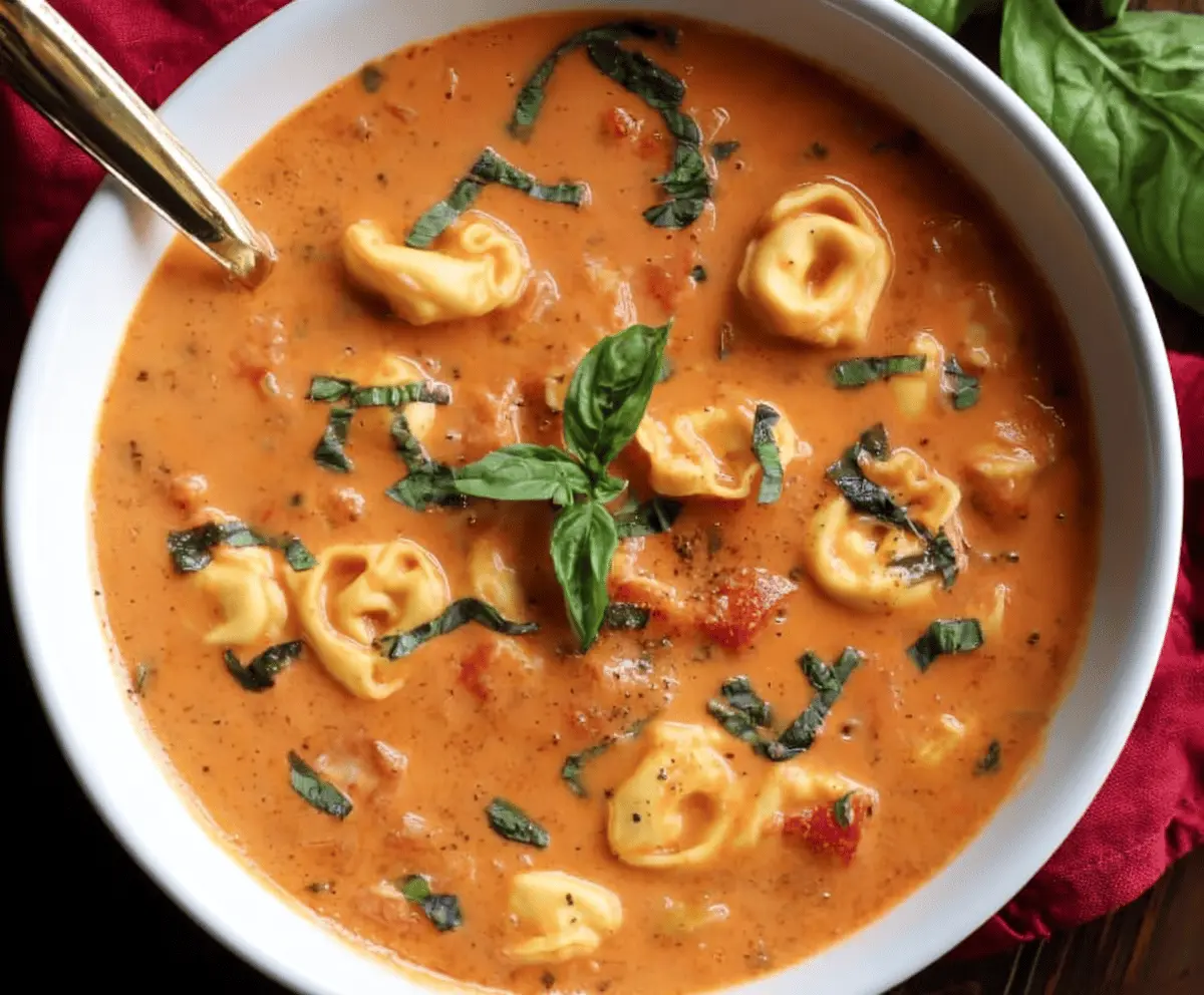 Creamy Tomato Basil Tortellini Soup