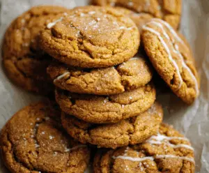 Delicious homemade maple pumpkin cookies topped with cinnamon and nuts, perfect for fall desserts.