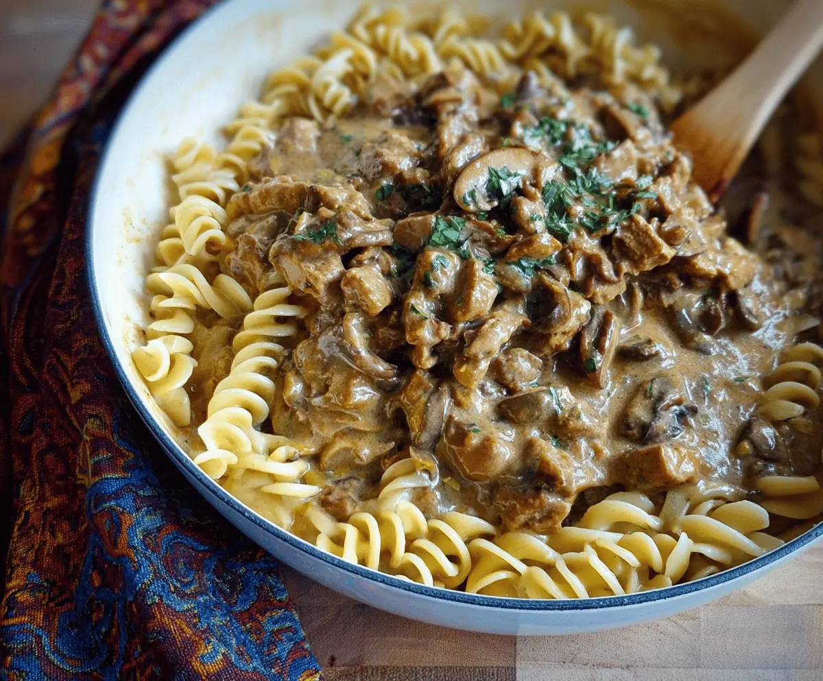 Mushroom and Seitan Stroganoff