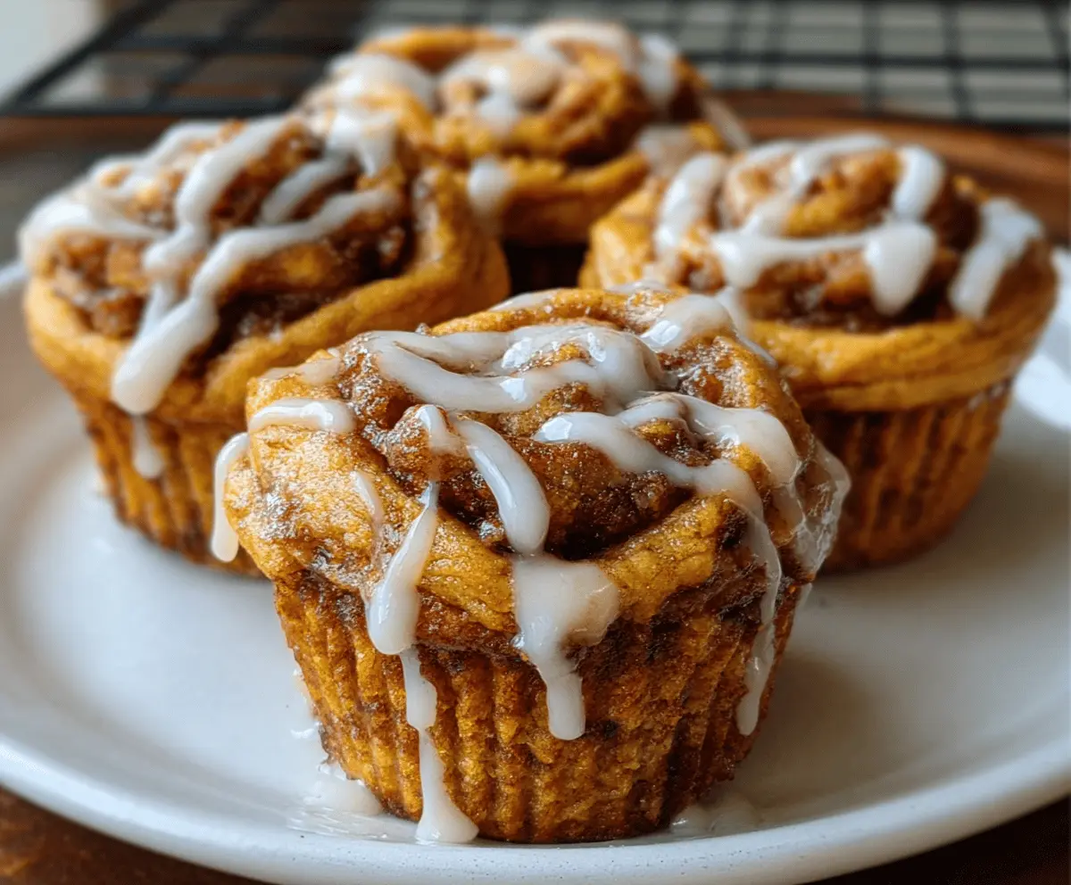 Pumpkin Cinnamon Roll Muffins
