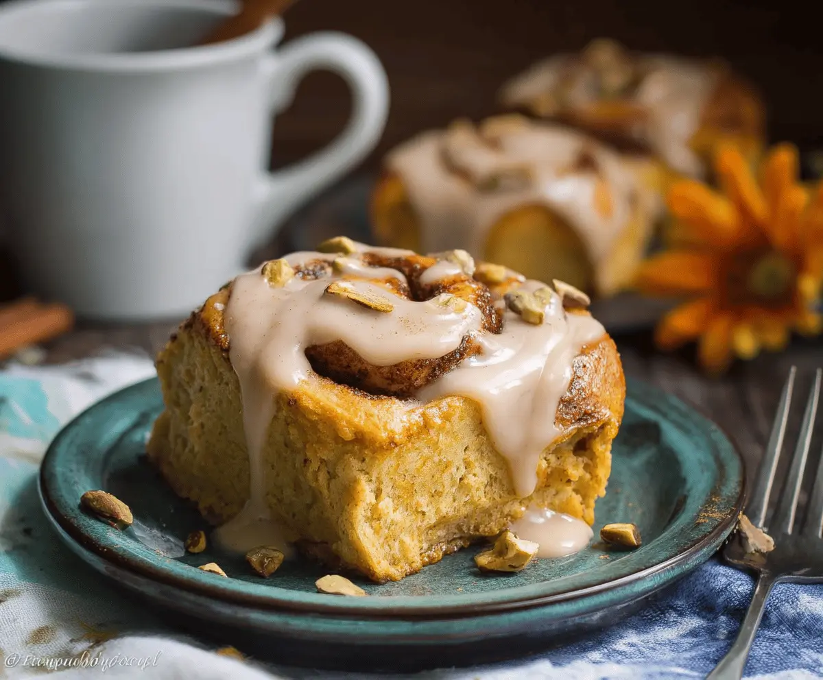 Pumpkin Cinnamon Rolls with Coffee Maple Frosting
