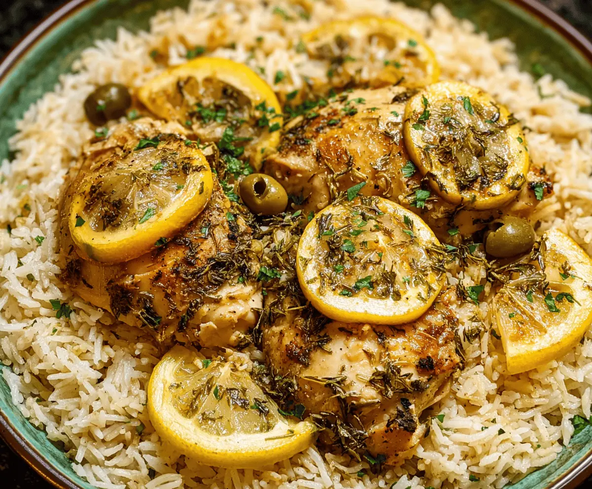 Slow Cooker Lemon Herb Chicken and Rice
