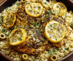 Delicious slow cooker lemon herb chicken served with rice, garnished with fresh herbs for a flavorful and easy meal.