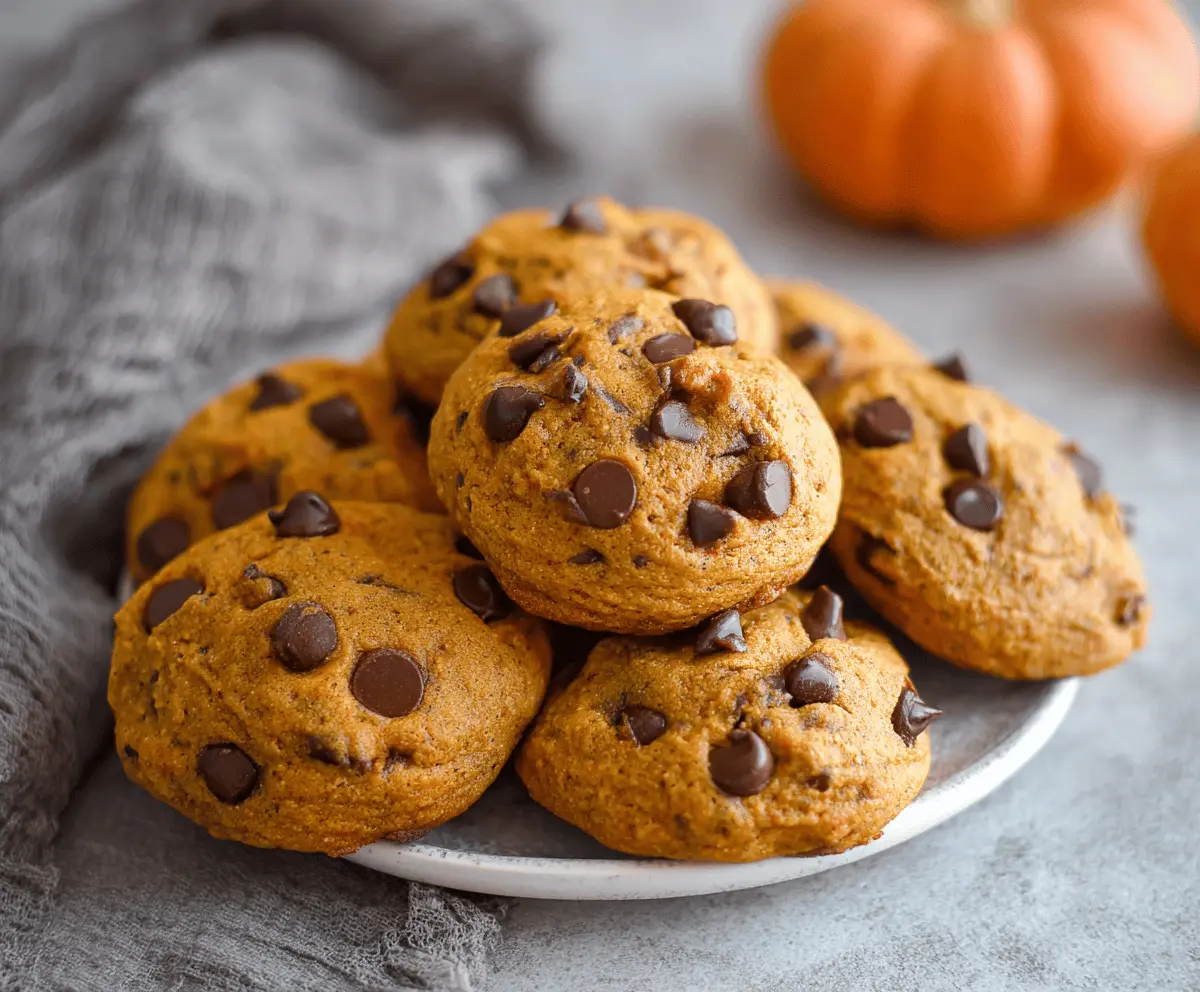 Soft & Gooey Pumpkin Chocolate Chip Cookies