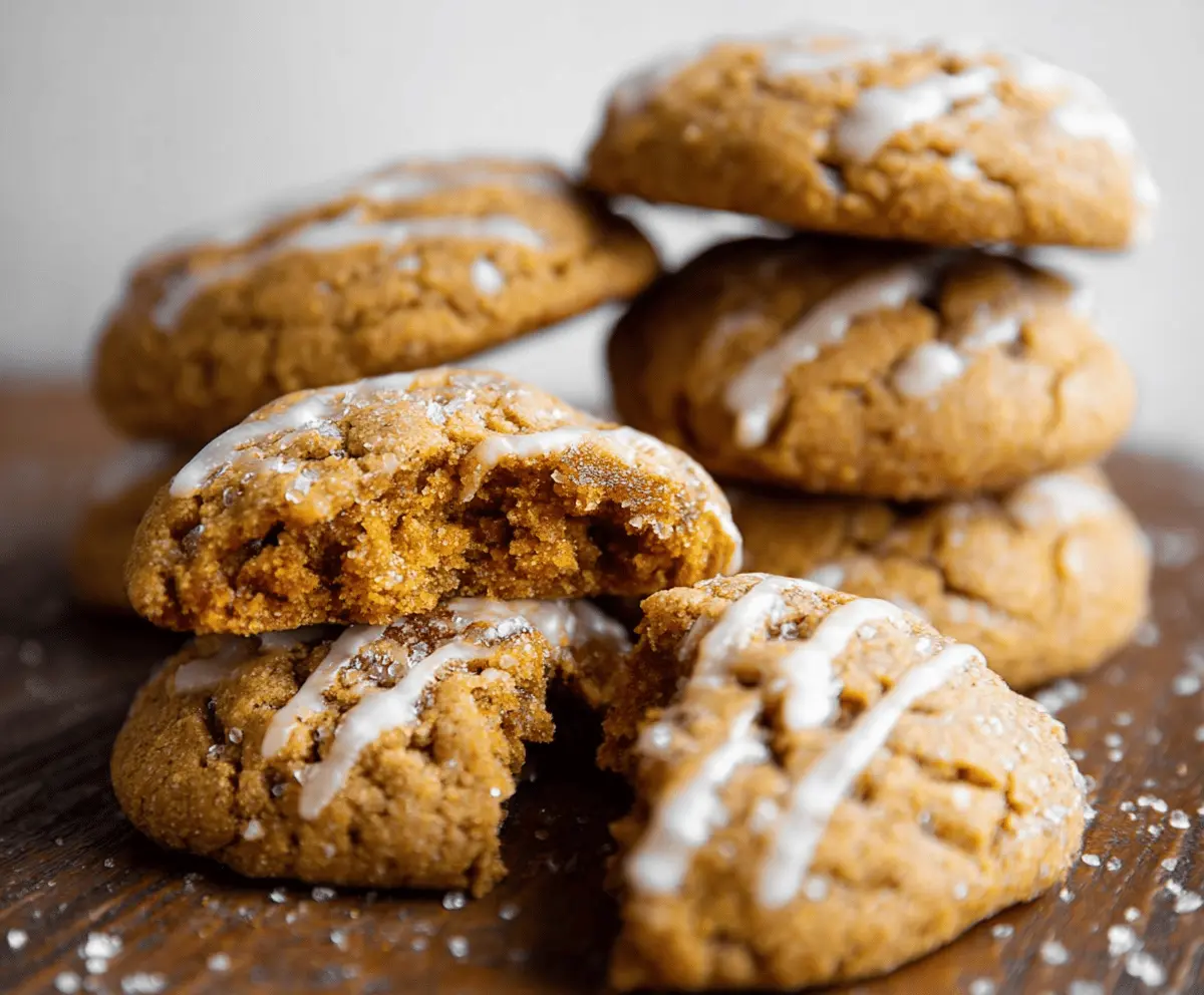 Soft Pumpkin Pie Cookies topped with whipped cream and cinnamon, perfect for fall desserts