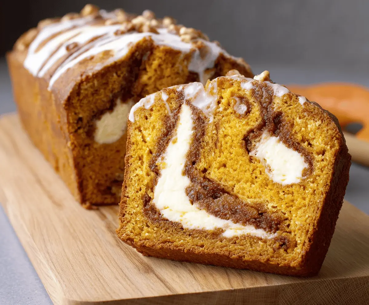 Taste Delicious Swirled Pumpkin Cream Cheese Bread