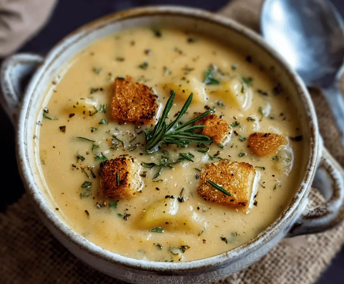 Cheddar Garlic Herb Potato Soup