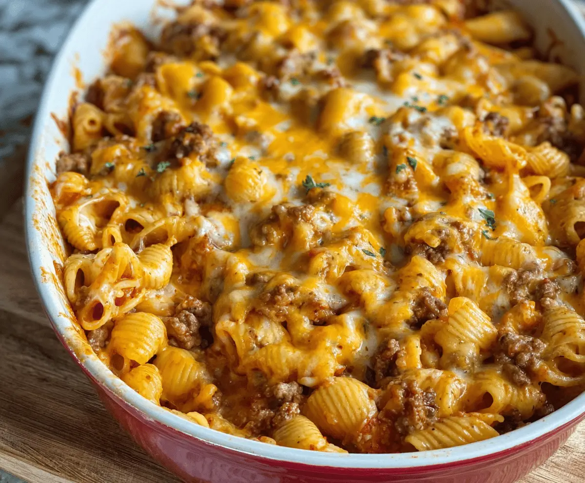 Cheesy Hamburger Casserole Bake for Busy Weeknights