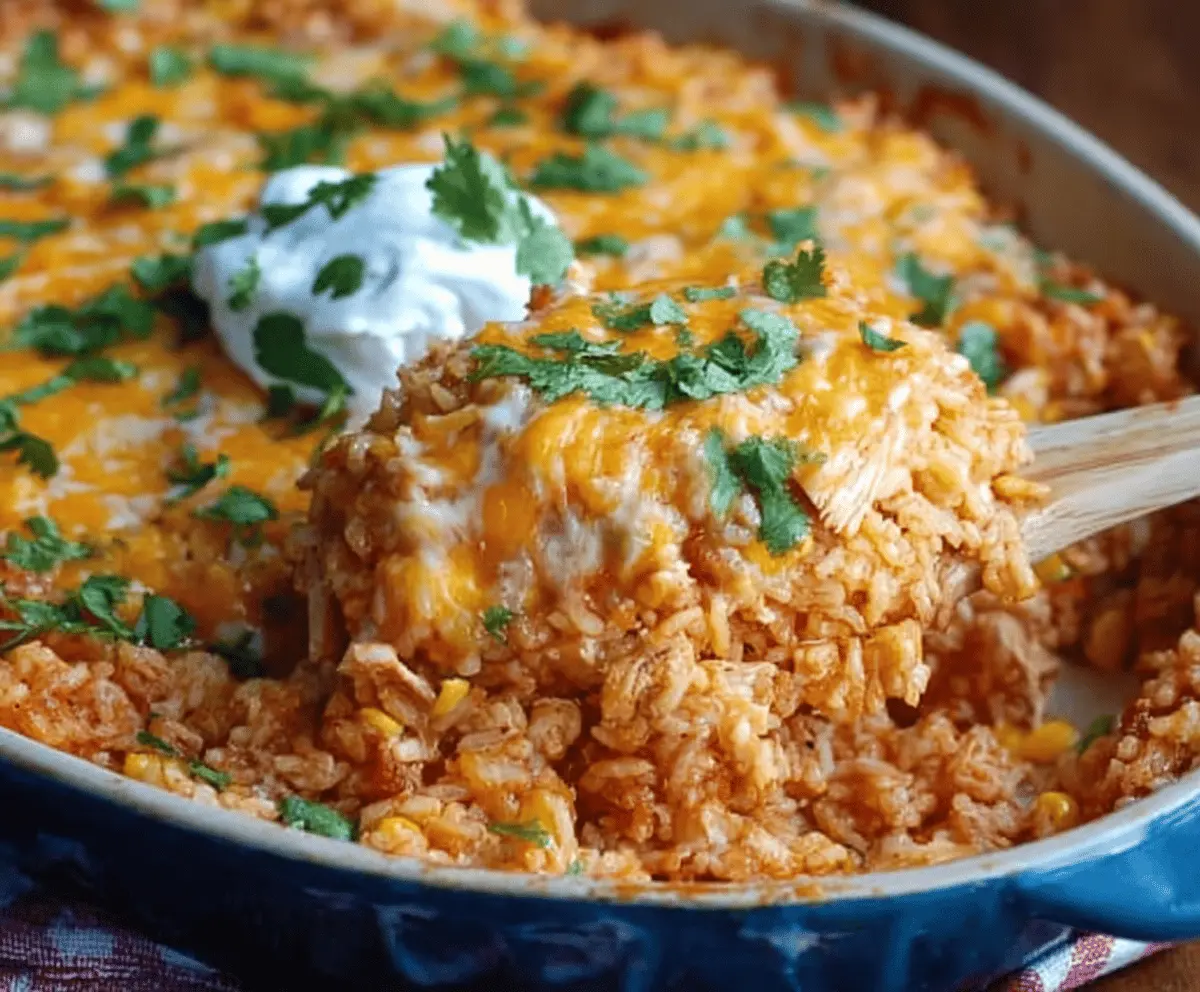 Chicken Enchilada Rice Casserole (35 minutes)