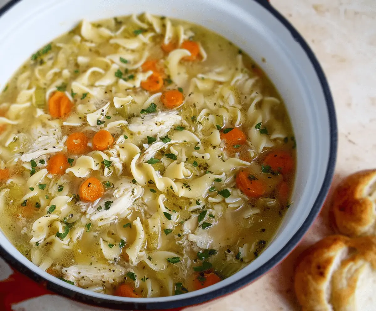 CopyCat Panera Bread Chicken Noodle Soup Recipe - Easy & Comforting