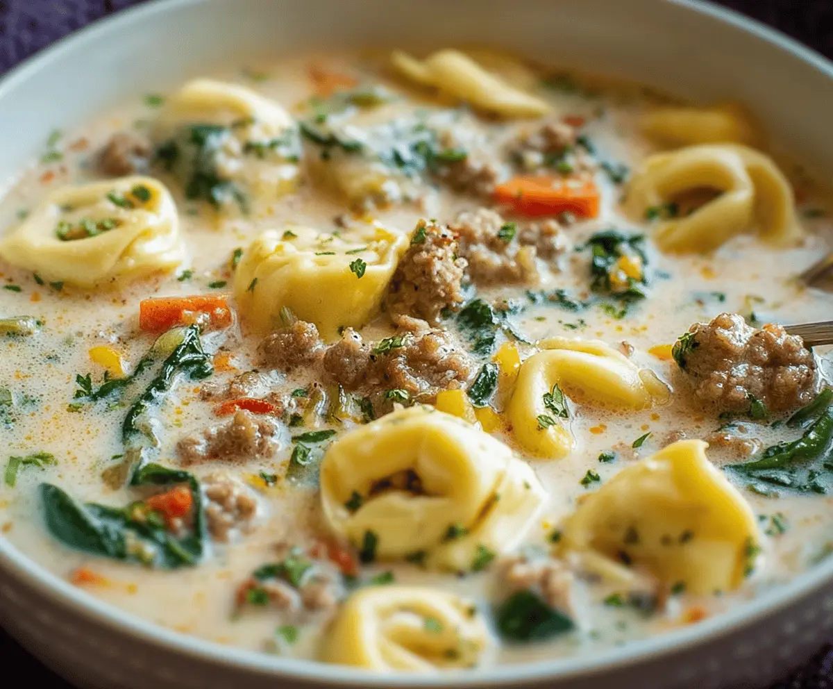 Creamy Sausage Tortellini Soup
