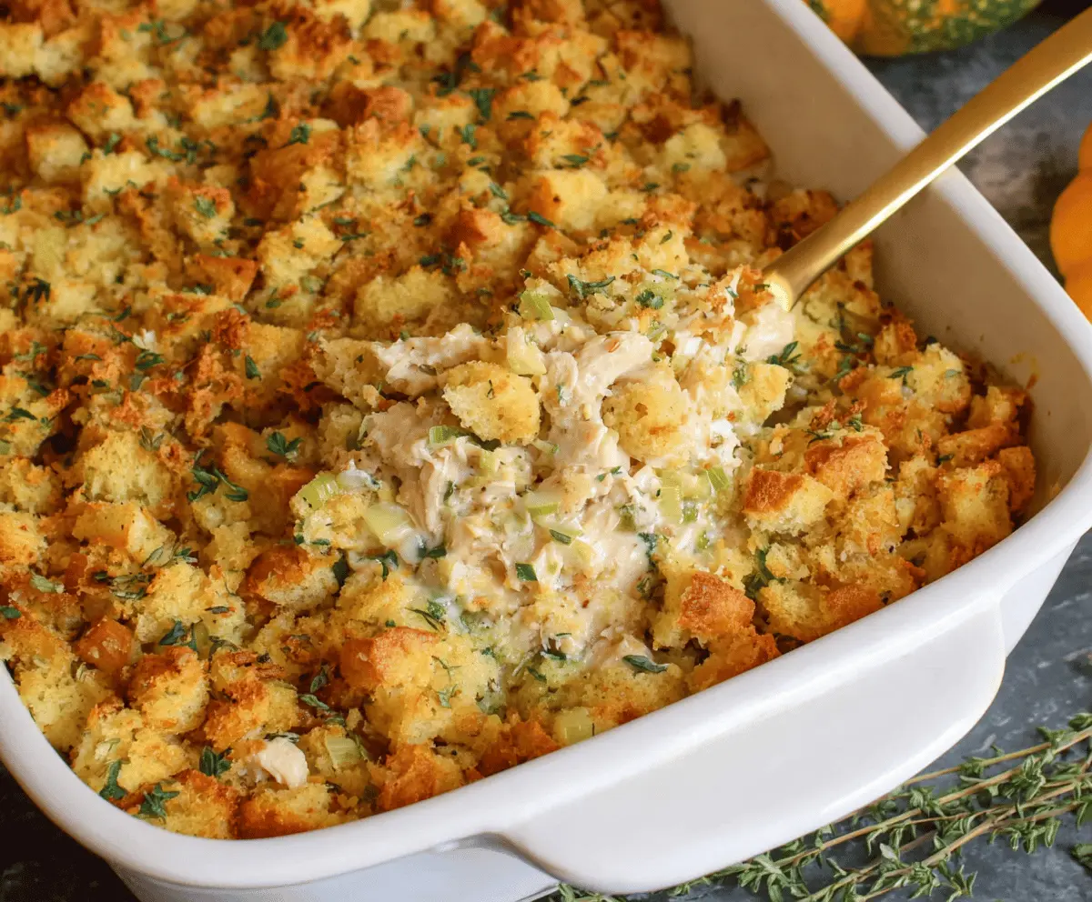 Easy Chicken & Stuffing Casserole
