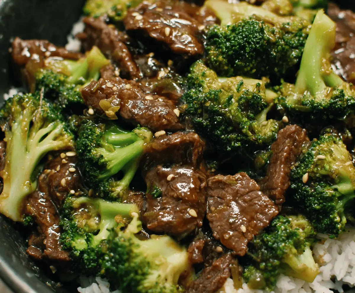 Delicious Crock Pot Beef and Broccoli served in a bowl with tender beef slices and fresh broccoli florets, perfect for a flavorful Asian-inspired meal