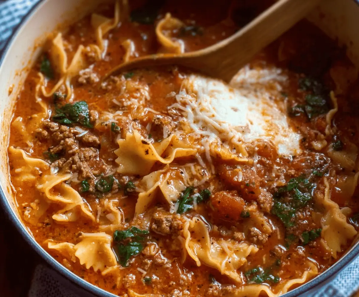 One Pot Lasagna Soup