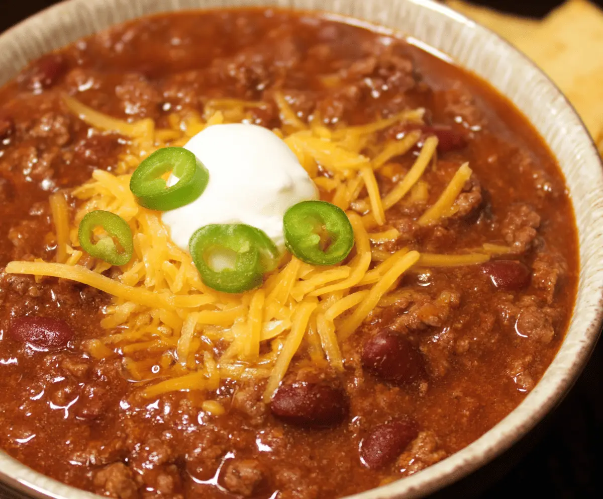 Delicious Texas Roadhouse Chili featuring flavorful beef, beans, and spices in a bowl, perfect for a hearty meal