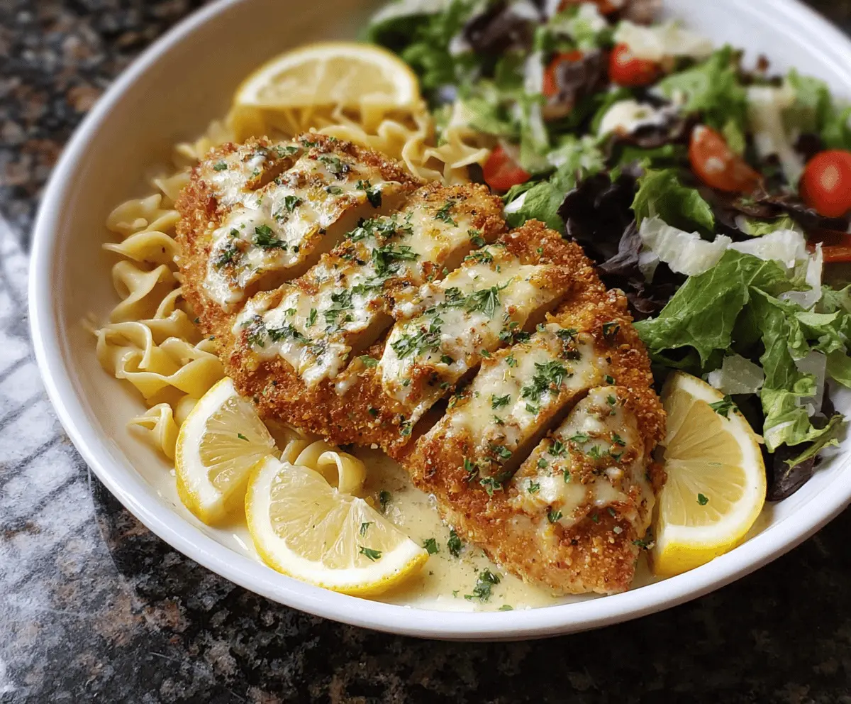 Delicious Lemon Chicken Romano served on a plate, garnished with fresh herbs, perfect for a comforting family meal