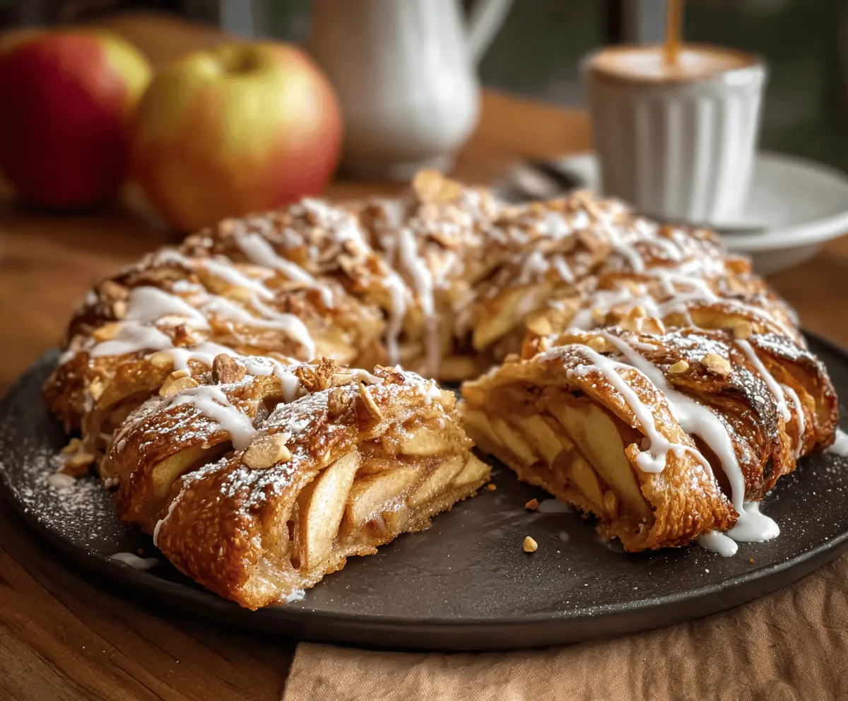 Cozy Apple Kringle Recipe with Sweet Vanilla Glaze