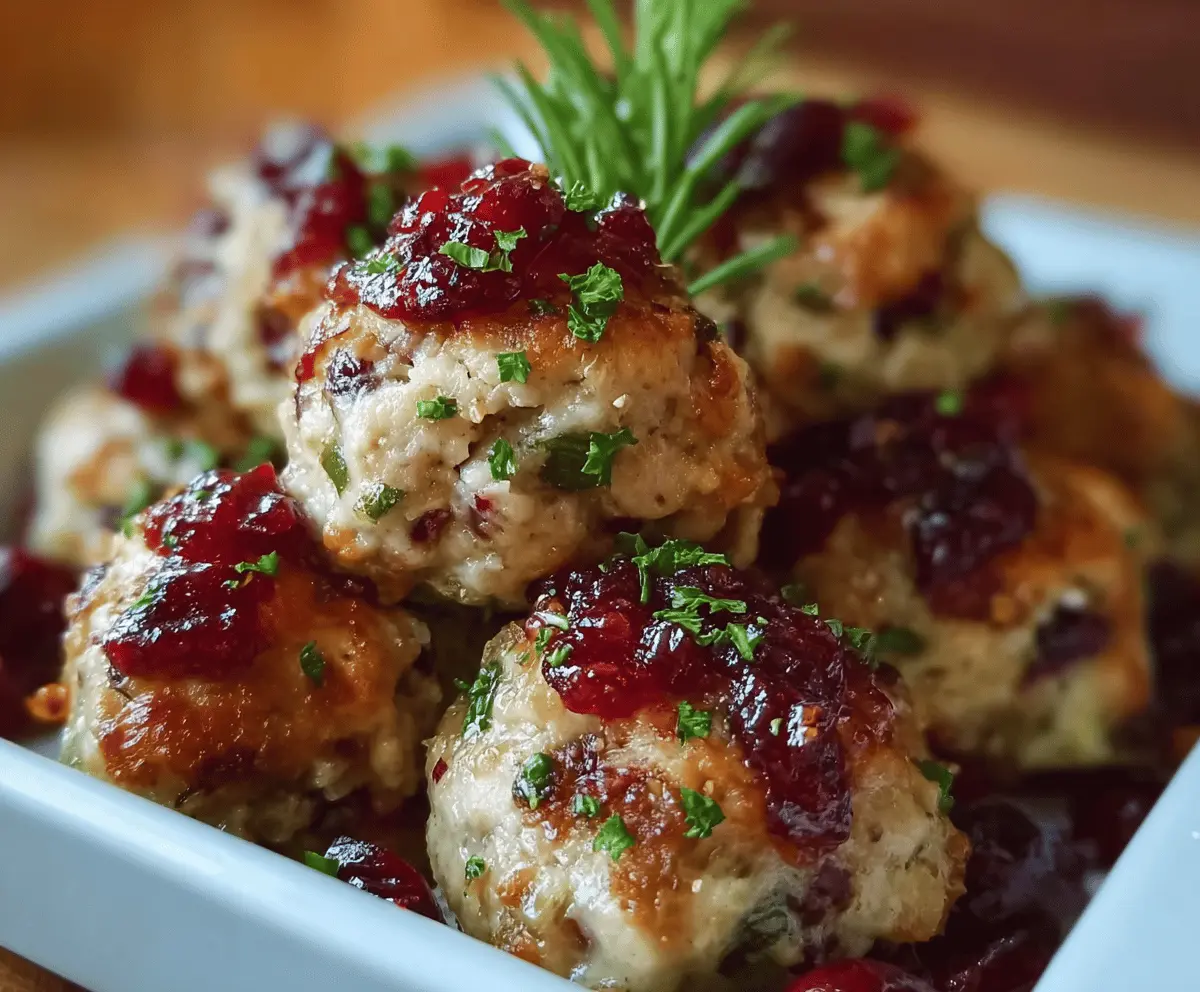 Easy Cranberry Turkey Stuffing Balls Recipe for Holiday Parties