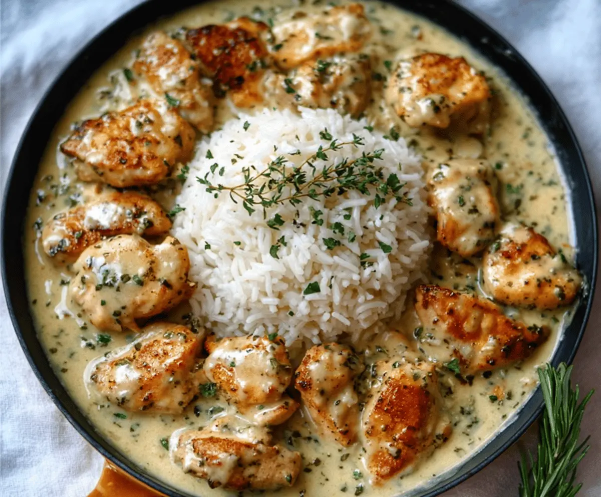 Creamy Herb Chicken with Basmati Rice – Easy One-Pan Comfort Dinner