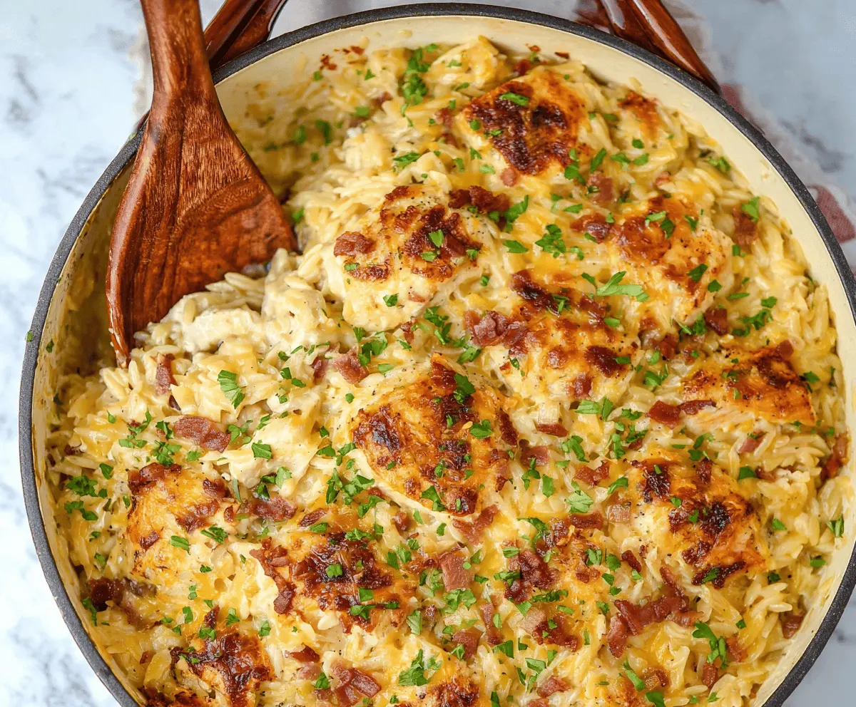 Easy French Onion Chicken Orzo Casserole Recipe