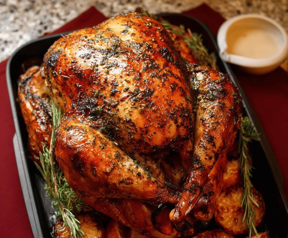 Garlic Herb Butter Roast Turkey Recipe Easy & Delicious