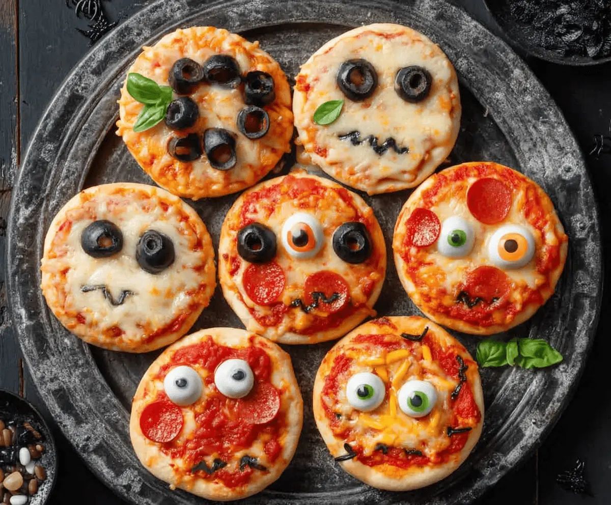 Halloween Mini Pizzas: Easy Kid-Decorated Eyeball Snacks