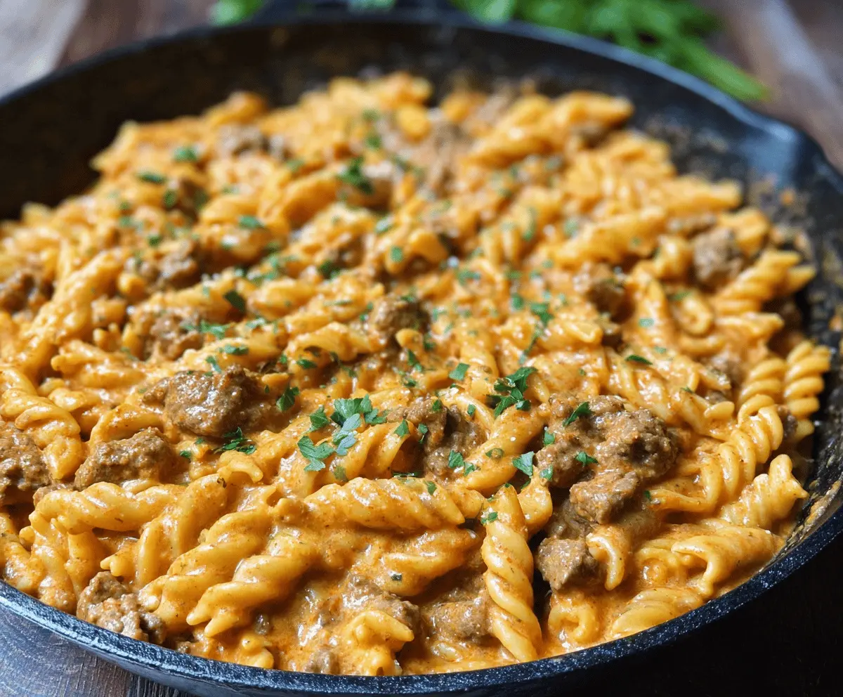 Quick High Protein Creamy Beef Pasta for Weeknight Dinners