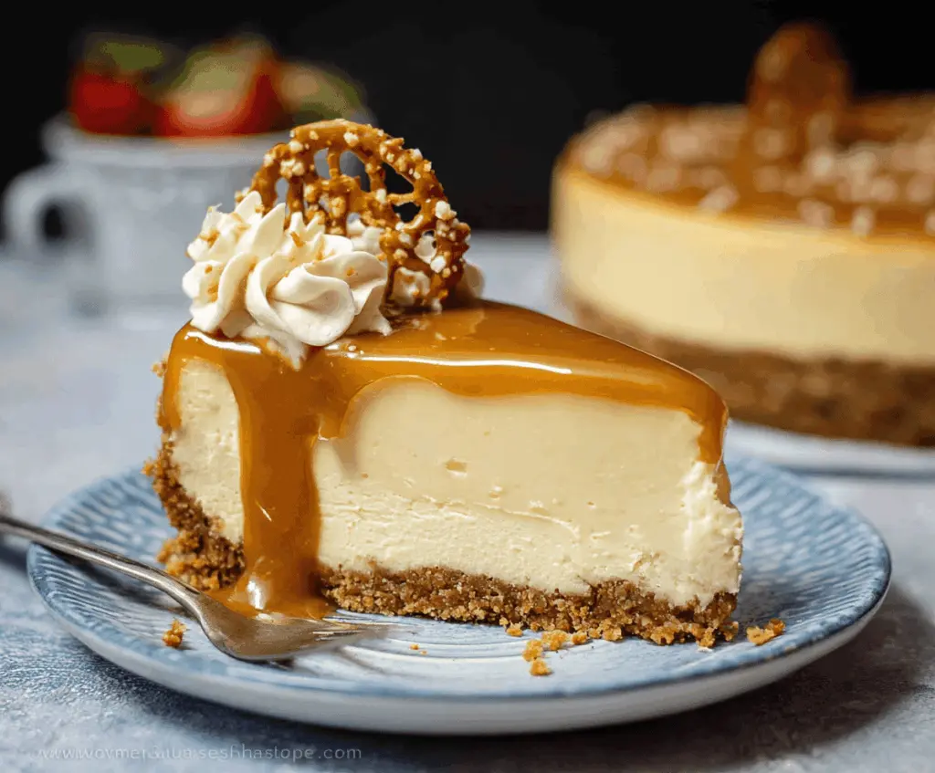 no bake salted caramel cheesecake