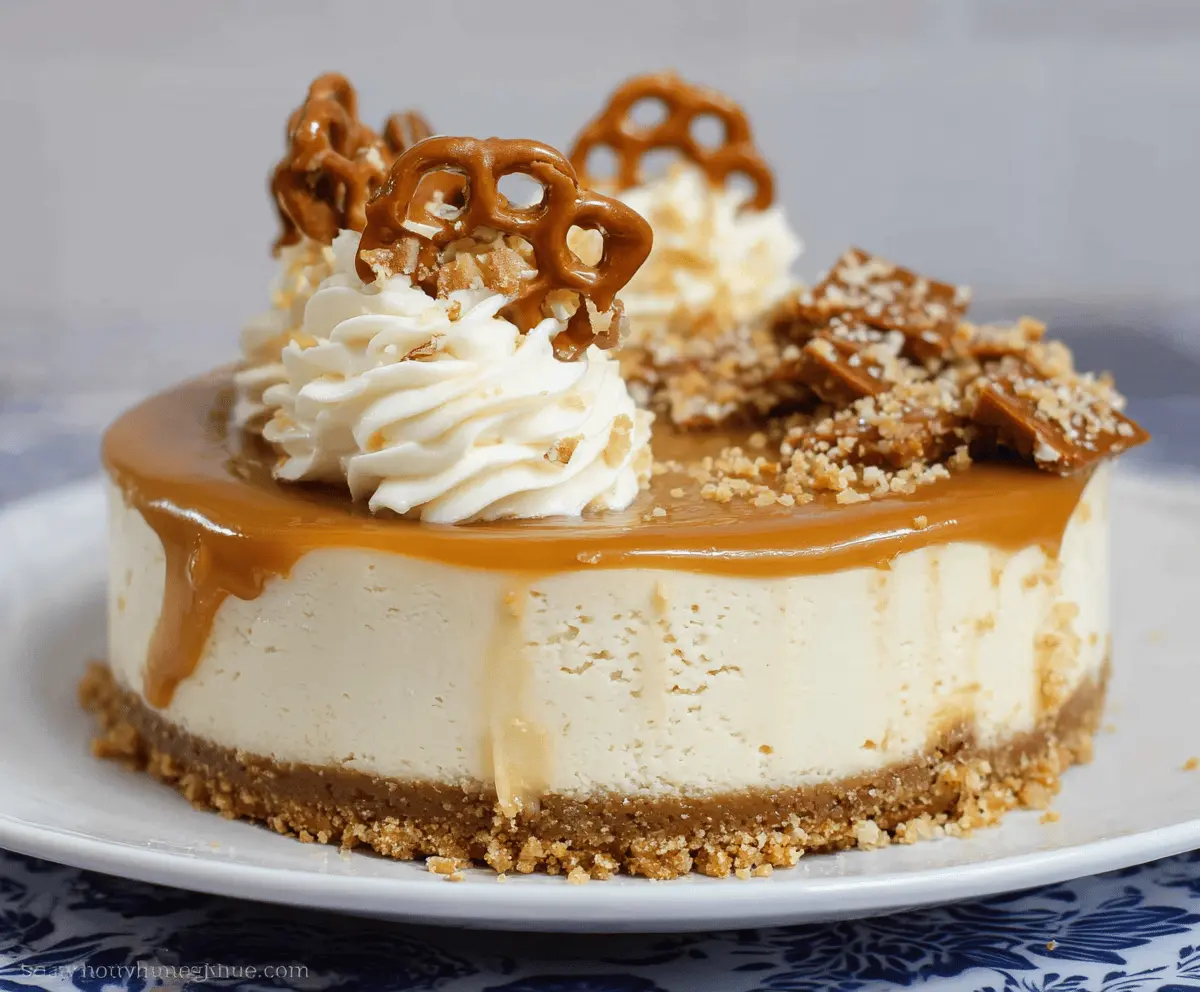 No Bake Salted Caramel Cheesecake Recipe – Easy & Delicious Dessert