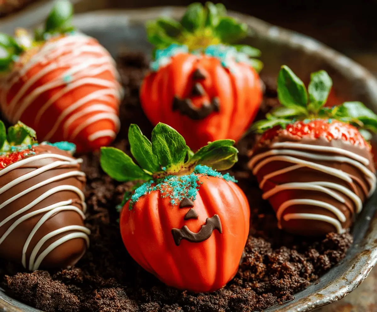 Chocolate-Covered Pumpkin Patch Strawberries Recipe