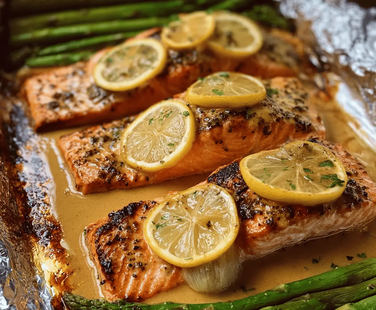 Easy Sheet Pan Lemon Garlic Butter Salmon Recipe
