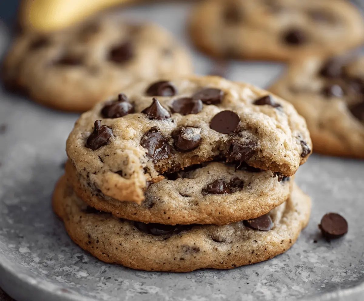 Soft Chewy Banana Chocolate Chip Cookies Recipe