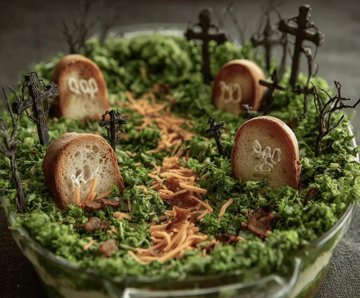 Spooky Spinach Dip Graveyard Party Recipe