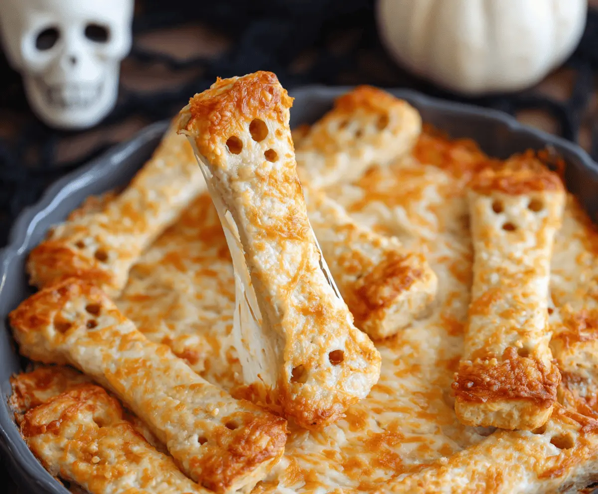Cheesy Breadstick Bones – Easy Spooky Halloween Appetizer Recipe