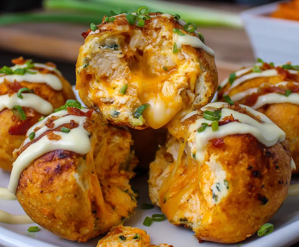 Easy Buffalo Chicken Bacon Mozzarella Bombs